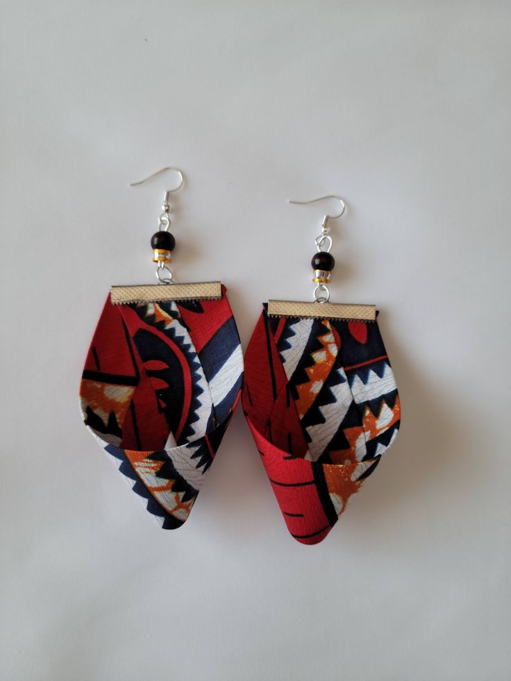 African cloth earrings Handmade Handmade Red Casual Earrings, Handmade Casual Red Earrings, Multicolor Wrap Earrings As Gift, Handmade Black Casual Earrings, Handmade Casual Black Earrings, Handmade Multicolor Wrap Earrings For Gift, Handmade Brown Earrings, Handmade Summer Earrings Fashion Accessory, Handmade Casual Beaded Earrings For Gift