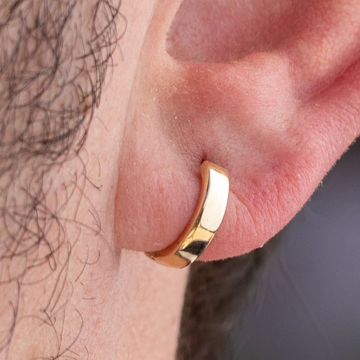 Huggie hoops for men. These earrings have secret lock system, so it will make you feel comfortable. Tiny hoops are suitable for everyday use even when you sleep. FREE EXPRESS INTERNATIONAL SHIPPING! SHIPPING NEXT DAY! PRODUCT DETAILS * 14K REAL GOLD ( it has a 14K or 585 stamp on item.) All of my items are 14k real gold. I don't use any gold filled or gold plated materials.  * Gold Color Options; Yellow Gold, White Gold, Rose Gold * All of my items are brand new and shipped with a gift box.  * T Mens Earrings Hoop Gold, Gold Earring For Men, Men Gold Earrings, Men Earrings Gold, Men’s Earrings, Gold Earrings Men, Mens Earrings Gold, Mens Gold Earrings, Mens Gold Hoop Earrings