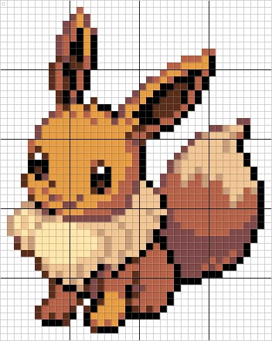 a cross stitch pattern with an image of a pikachu