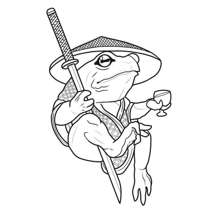 a cartoon character with a hat and cane in his hand, holding a fish while wearing a