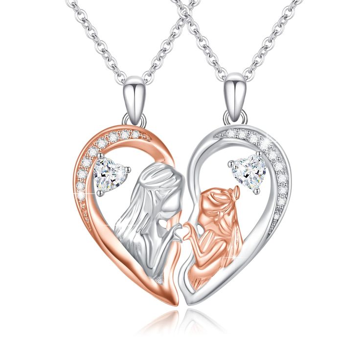 PRICES MAY VARY. 💕【 Matching Mother and Daughter Pendant Necklaces - Mother's love is forever 】 This necklace is a mother-daughter bond, letting the daughter or mom know that you are with her all the time, never separated. Two lovely matching mother and girl necklaces with a stylish design, this necklace has a special meaning as a reminder of your love, gratitude and blessings to those you care about. 💕【Mother Daughter Necklaces Set for 2】This 925 Sterling Silver Necklace set can be divided in Matching Necklaces For Mom And Daughter, Christmas Gift For Mom From Daughter, Mom And Daughter Necklaces, Jared Cameron, Mom And Daughter Jewelry, Gifts For Moms Birthday, Daughter Necklaces, Mom Daughter Jewelry, Best Gift For Sister