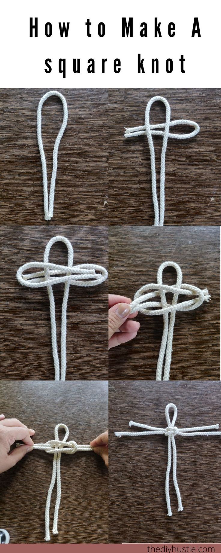 how to make a square knot from rope with pictures and instructions on how to tie it