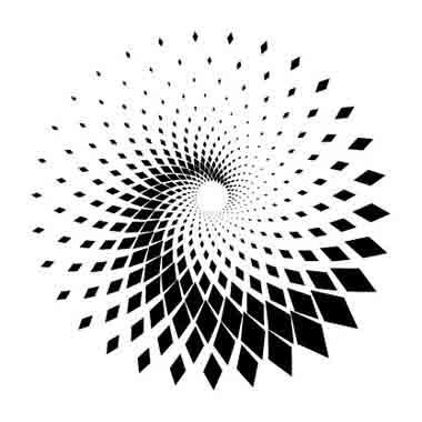 an abstract black and white design on a white background