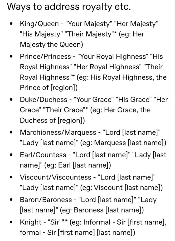 an image of the royal family's names