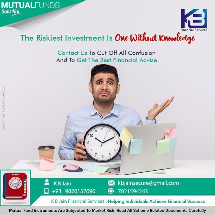 a man sitting at a desk with a clock in front of him and the caption reads, the riksai investment is one out about innovation and to get the best financial advice