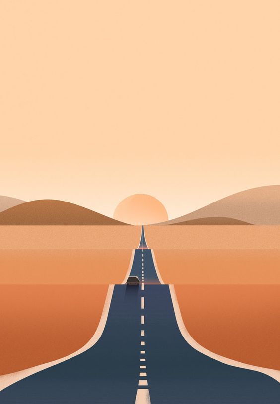 an image of a road going through the desert