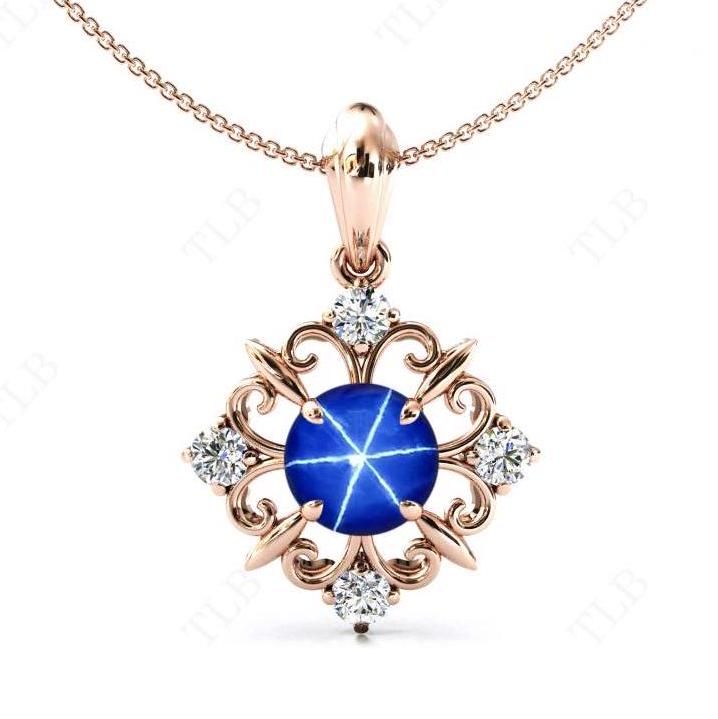 We are Pleased to welcome you in our Store-    TheLesBijoux Short Description about the item-  This Pendant is Made With a Round Cut Blue Star Gemstone and the accented stones in this Pendant., are the Moissanite to adorn the look of this beautiful Pendant.. a unique piece to wear occasionally or can be used regularly. Can be offered as a gift to your loved ones, to make them feel special. MATERIAL AVAILABILITY- ( 925 Sterling Silver/ 14k solid gold(white gold / rose gold / yellow gold?  950 Solid Platinum  We make sure that you know that you're getting high quality hand-made crafted jewelry when you purchase items from our store. This beautiful Pendant.. is made to order. Available in all the Required Materials. ( 925 Sterling Silver/ 14k/18k solid gold(white gold / rose gold / yellow gol Gold Filigree Necklace, Necklace Art Deco, Necklace Art, Deco Blue, Wedding Pendant, Pendant For Women, Star Wedding, Gold Filigree, Feel Special