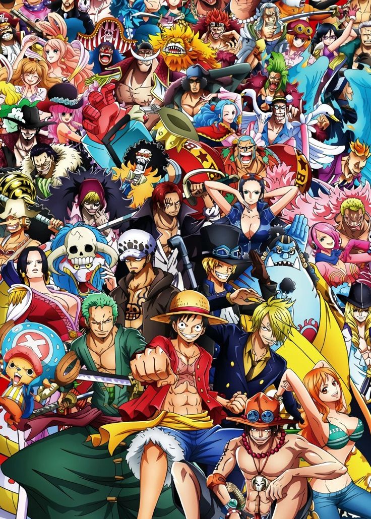 an anime poster with many different characters