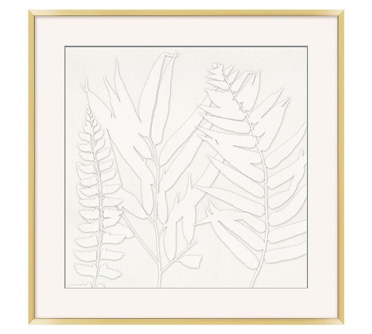 Linen Ferns Framed Print | Pottery Barn Mirror Art, Monogrammed Items, Printed Pillow, D Ring, Monterey, Storage Furniture, All Art, Pottery Barn, Gold Finish