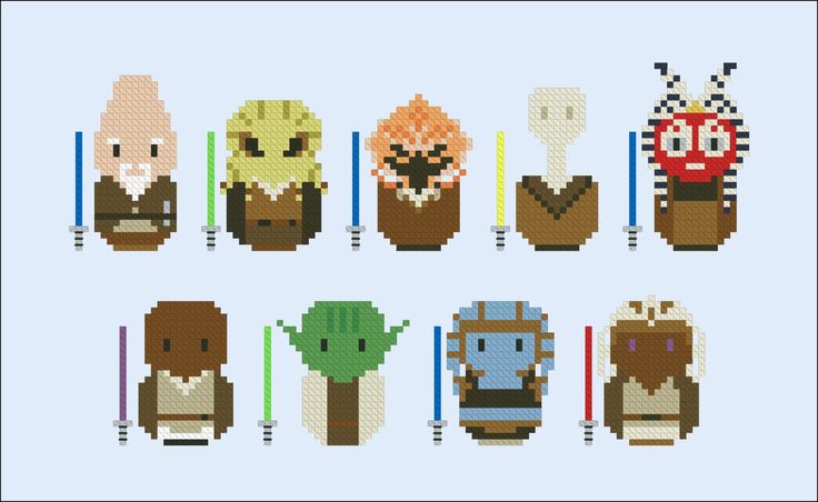 an image of pixel art with different characters on it's face and the words star wars