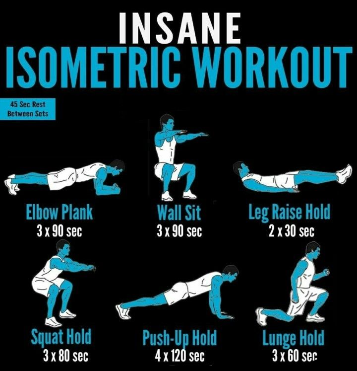 a poster showing how to do an insane isometricic workout for the entire body