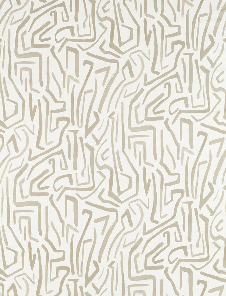 a white and beige wallpaper with lines drawn on the surface in different sizes, shapes and colors