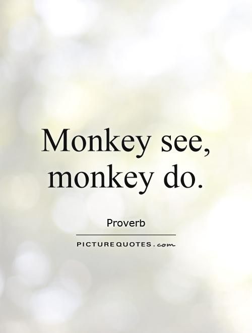 the words monkey see, monkey do prove prove