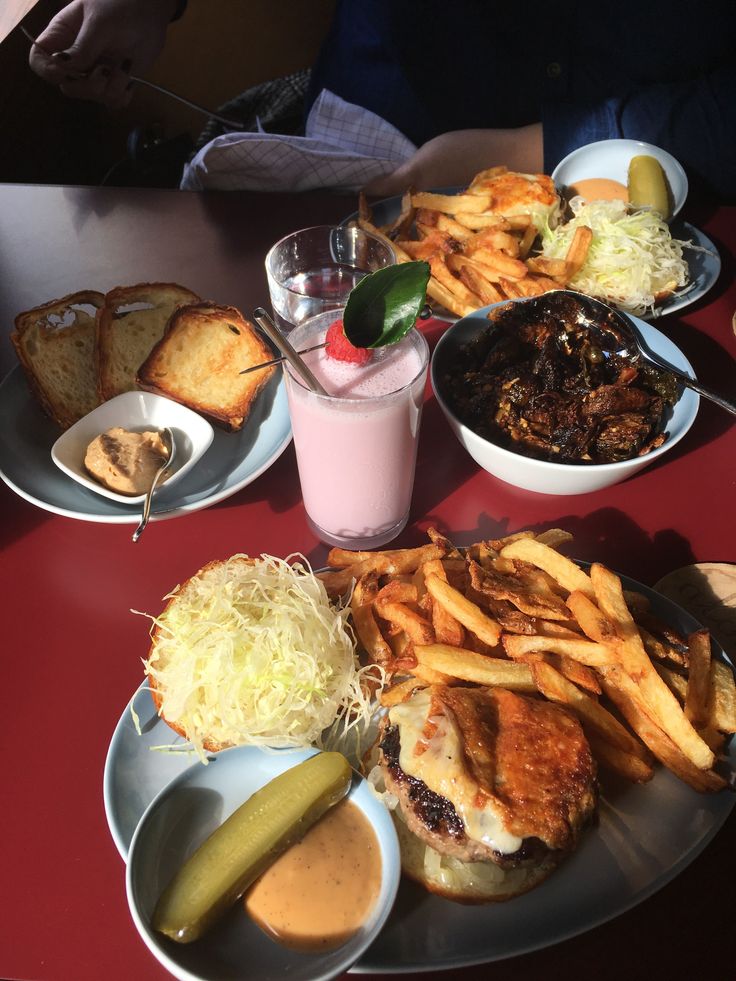 the meal is prepared and ready to be eaten on the table at the eatery