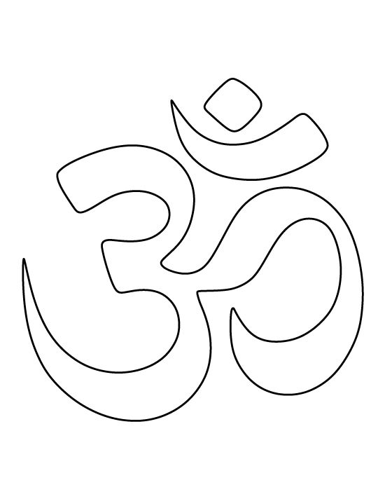 the om shan symbol in black and white