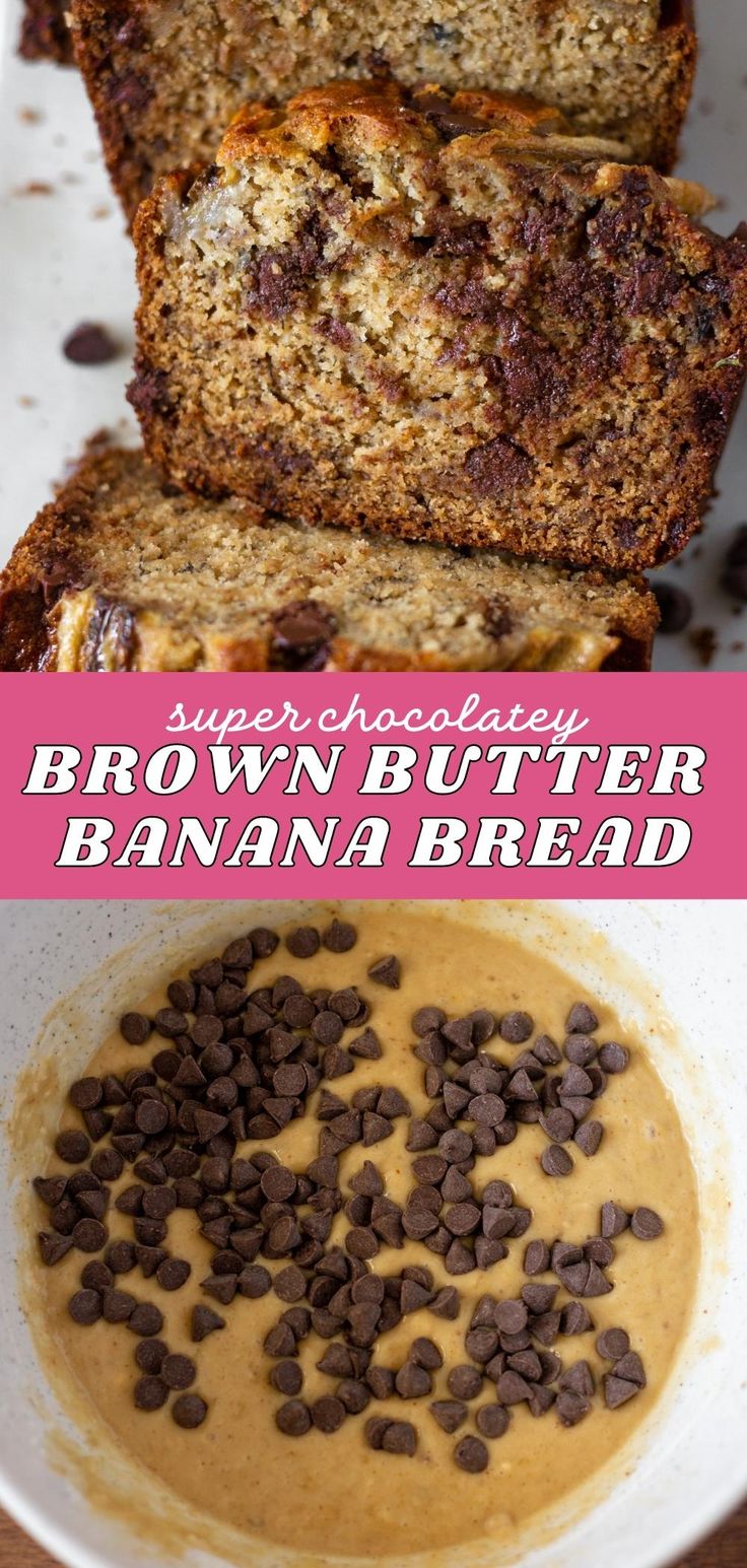 banana bread with chocolate chips and peanut butter