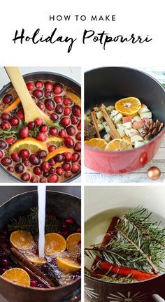 how to make holiday potpouri with oranges, cranberries and rosemary