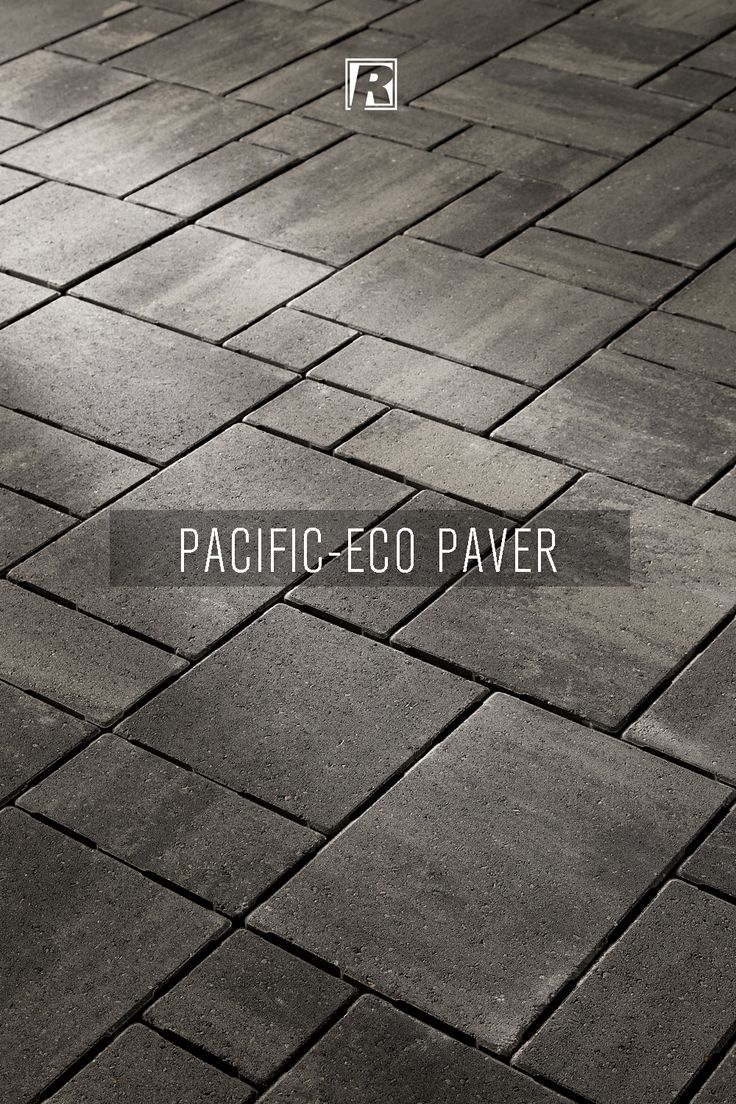 the words pacific - eco paver are written in white on black brick sidewalks