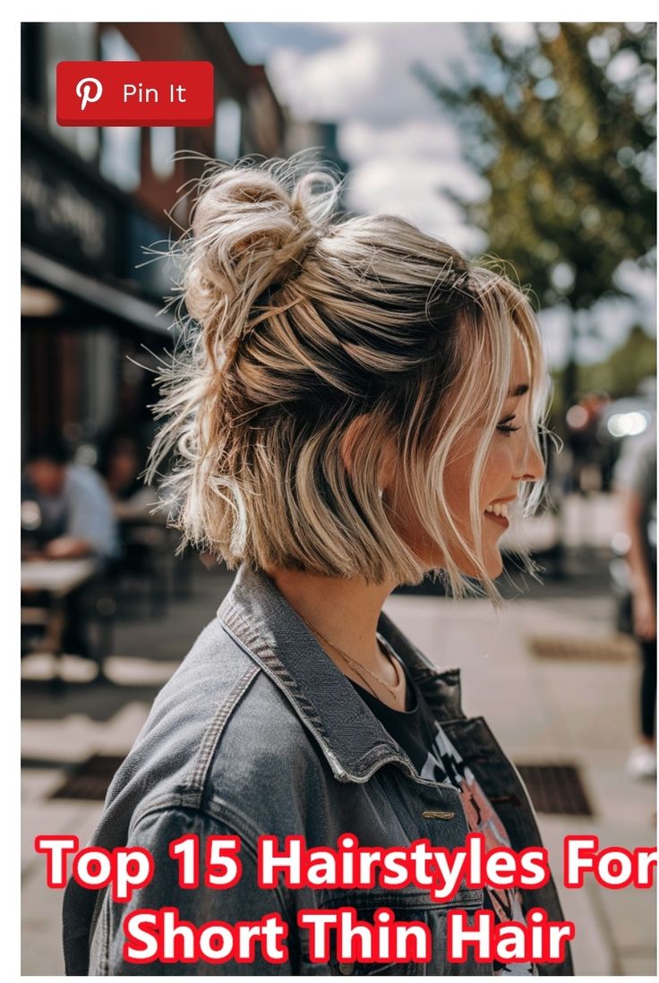 Half Up Half Down Casual Hair Short, Day Two Hairstyles Short Hair, Short Hairstyles Updo Casual, Easy Work Hairstyles For Short Hair, Short Hair Casual Updo, Second Day Hairstyles Fine Hair, Short Work Hairstyles, How To Style Thinning Hair Women, Buns With Short Hair