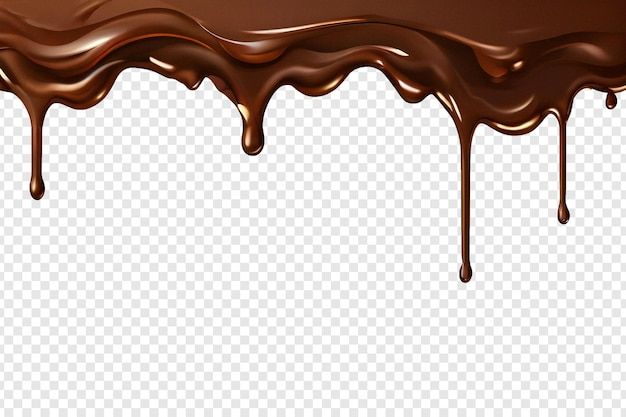 melted chocolate on a transparent background