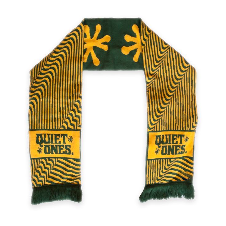 Graphic Scarf, Football Scarf, Football Fashion, Football Design, Scarf Design, Green And Yellow, 70s Fashion, Knit Scarf, Scarf Print