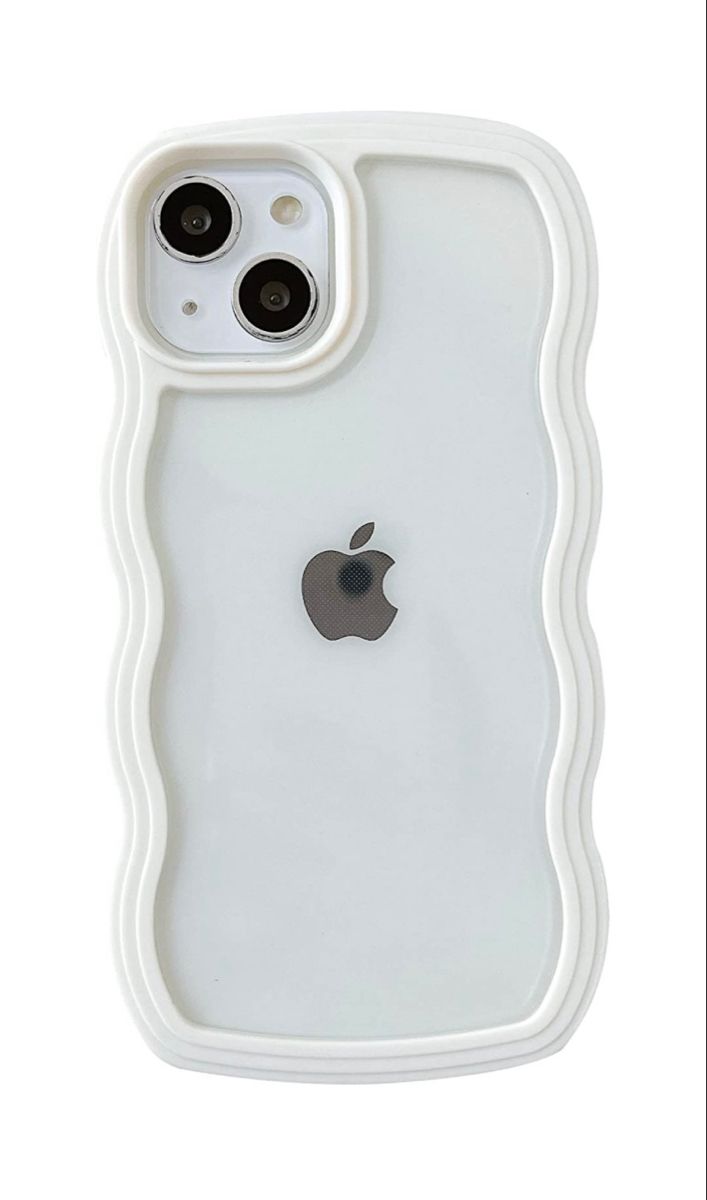 an iphone case is shown with the back cover in white and features two buttons on each side