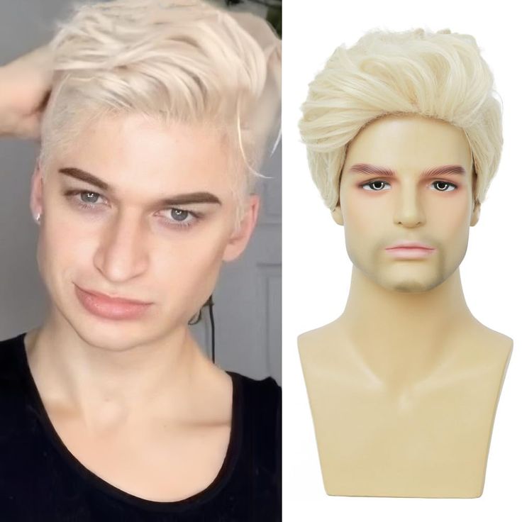 PRICES MAY VARY. Style: Short platinum blonde mens wig,suitable for most males. About this wig: Heat resistant synthetic fiber, which is very suitable for long term use, looks real and natural. Wig Cap: High elasticity adjustable rose breathable inner mesh,suitable different head sizes. Occasions: parties,weddings,halloween and any other occasions.Tips: Wigs color may vary due to different monitors or lights. Package Included: 1*wig,1*free wig cap and 1*operation manual. Welcome to Kaneles Wig Blonde Short Wig, Mens Wig, Wigs Color, Layered Wig, Free Wig, Male Hair, Blonde Short, Mens Wigs, Short Layered