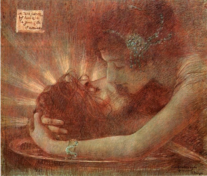 a painting of two women embracing each other with the sun shining down on their heads