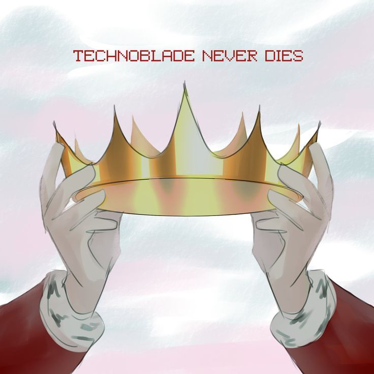 a person holding up a golden crown over their face with the words technology never dies on it