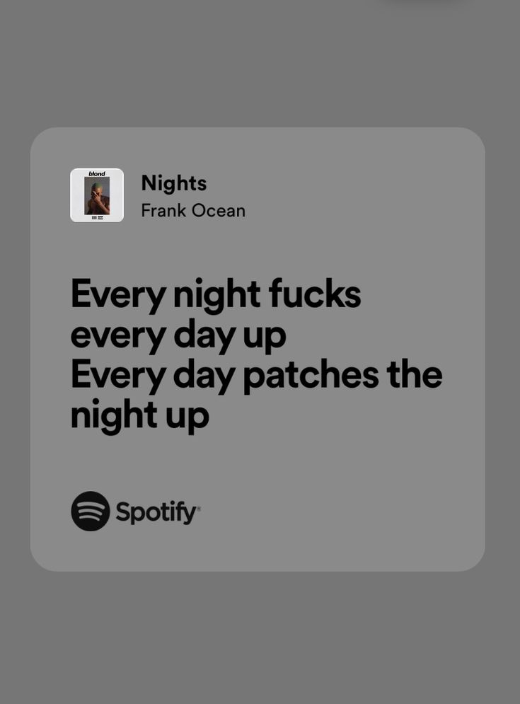 an advertisement for spotify's nightfucks campaign is shown in black and white