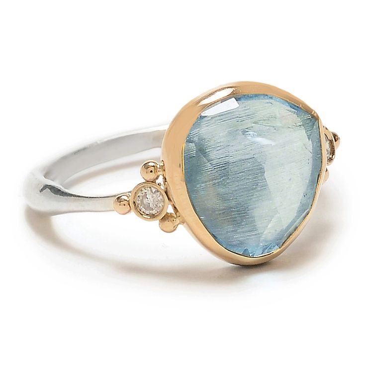 Natural Stone Ring, Gem Studio Rings, Color Stone Jewelry, Bezel Set Rings, Antique Aquamarine Ring, Stone Settings Jewelry, Blue Gemstone Rings, Fashionable Jewelry, Diamonds Ring