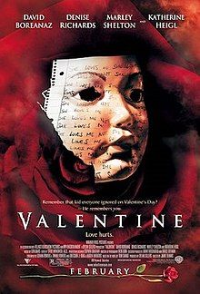 a movie poster for the film valen line with a woman's face covered in paper