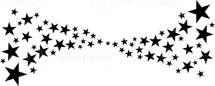 black and white stars blowing in the wind on a white background stock photo - image