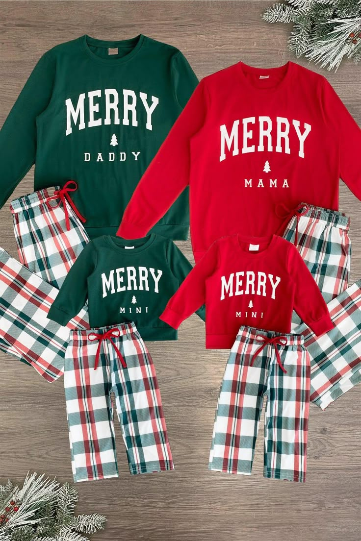 Merry Mama, Daddy, & Mini Family Pajamas - Sparkle in Pink Family Holiday Pictures, Boy Pajamas, Family Christmas Outfits, Christmas Pjs Family, Boutique Outfits, Girl Pajamas, Family Pjs, Matching Family Christmas Pajamas, Christmas Pj