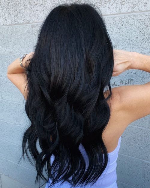 23 Flattering Dark Hair Colors for Every Skin Tone Dark Hair Dye, Hair Levels, Skin Tone Hair Color, Rambut Brunette, Dark Brunette Hair, Jet Black Hair, Black Hair Color, Winter Hair Color, Long Black Hair