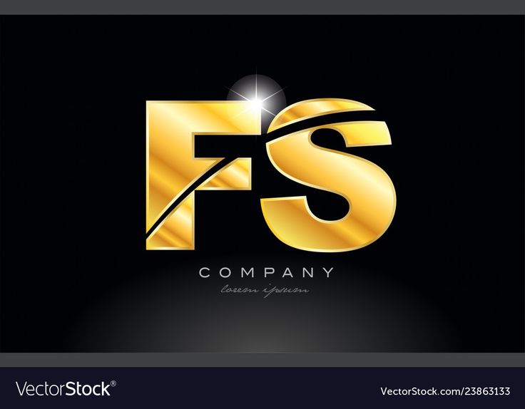 golden letter fs logo on black background