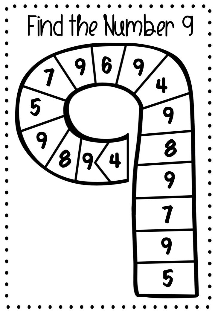 a printable candy cane with numbers on it and the word find the number 9