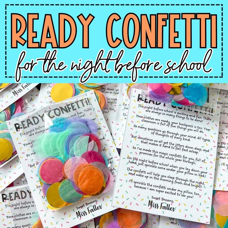 ready confetti for the night before school is an easy and fun way to use confetti