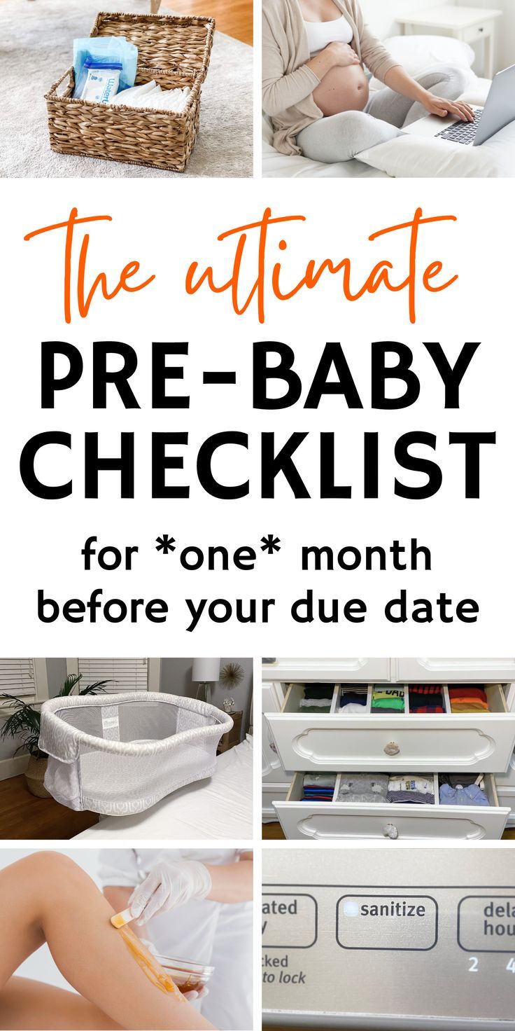 the ultimate pre-baby checklist for *one* month before your due date - pictures of baby items to prepare Getting Ready For Baby Checklist, Pre Baby Checklist, Baby Prep Checklist, Baby Preparation Checklist, Pregnancy To Do List, Baby Timeline, Baby Checklist Newborn, Prepare For Baby, Trimester Checklist