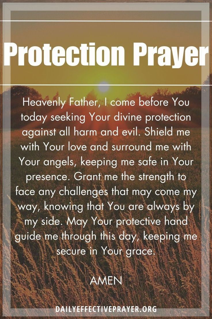 the prayer for protection prayer with an image of a field and sunset in the background