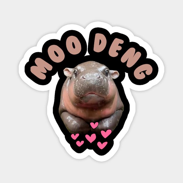 a sticker with an image of a hippopotamus in pink and black