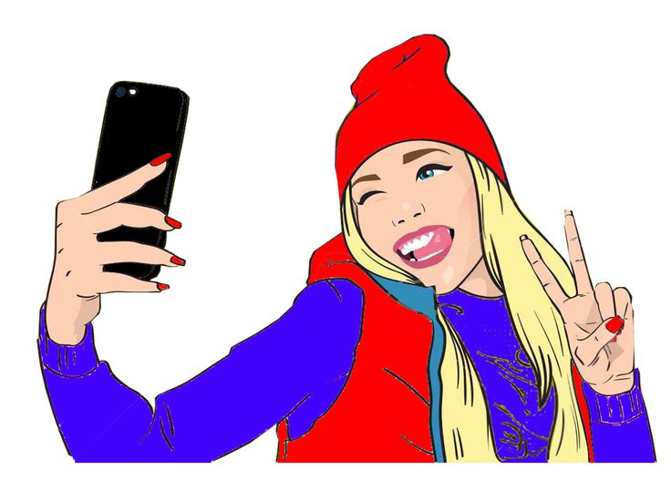 a woman in a red hat is holding up her cell phone