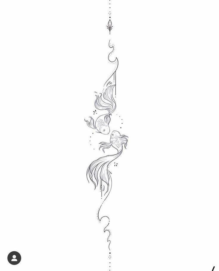 a black and white drawing of a fish hanging from a line with bubbles coming out of it