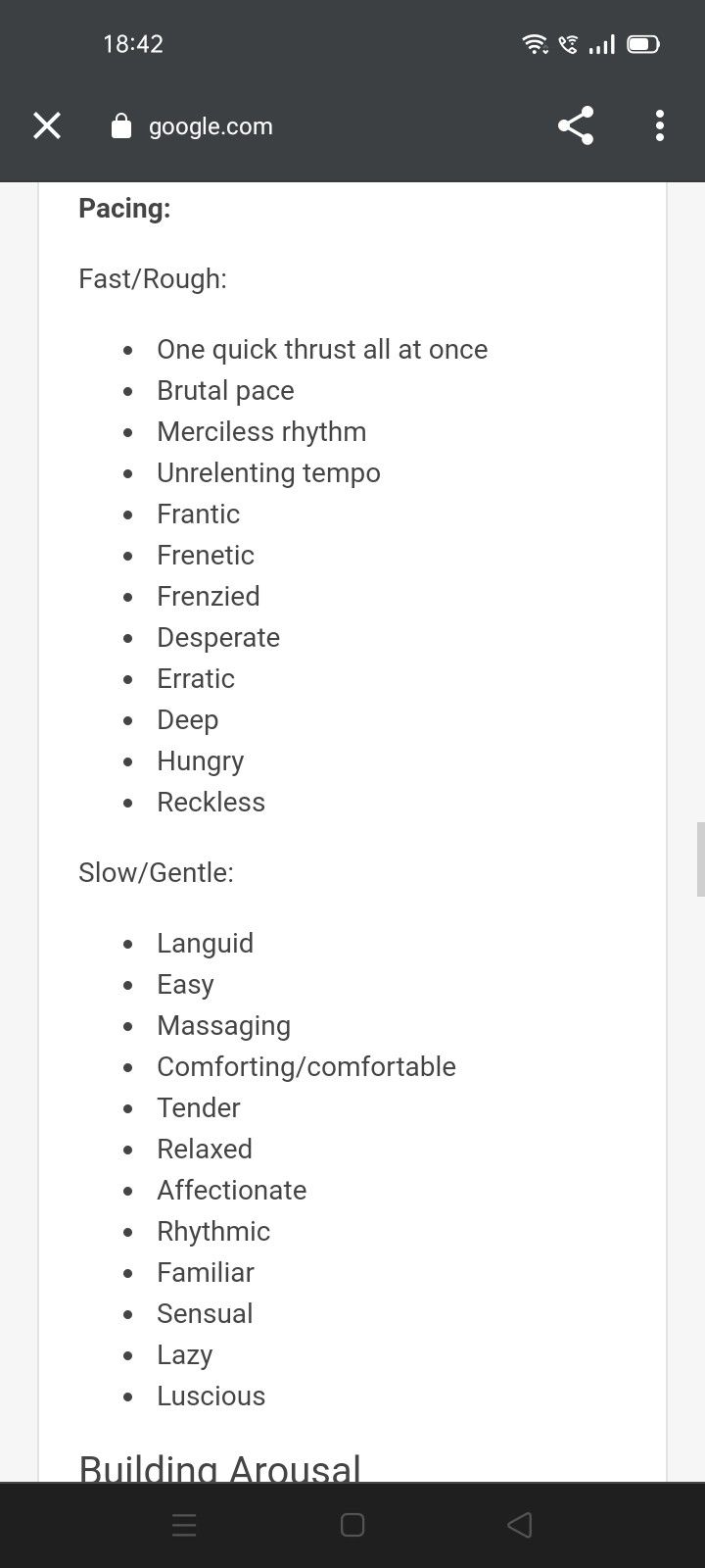 an image of a list on the app