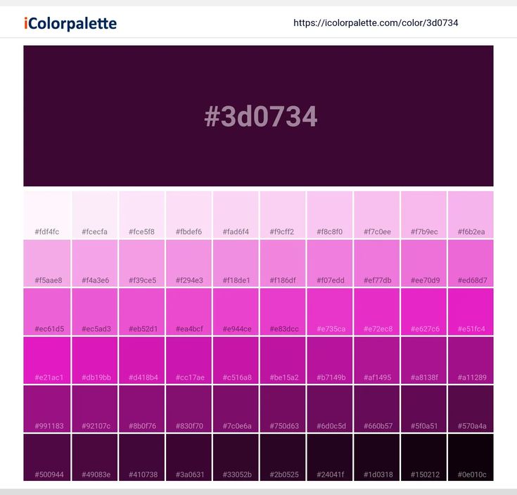 the color palette is shown in pink and purple, as well as dark red colors