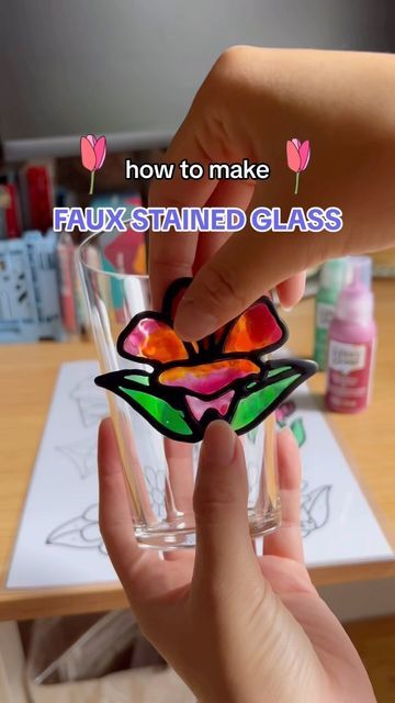 Diy Harry Potter Crafts, Drawing Journal, Harry Potter Crafts, Fiber Artist, Instagram Tutorial, Stained Glass Diy, Harry Potter Diy, Mug Art, Faux Stained Glass