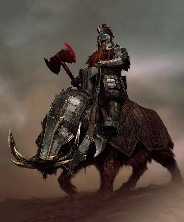 a man riding on the back of a bull with a spear in it's mouth