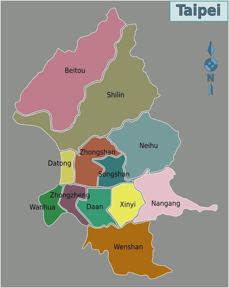 a map of the city of taipet in asia with all its major cities