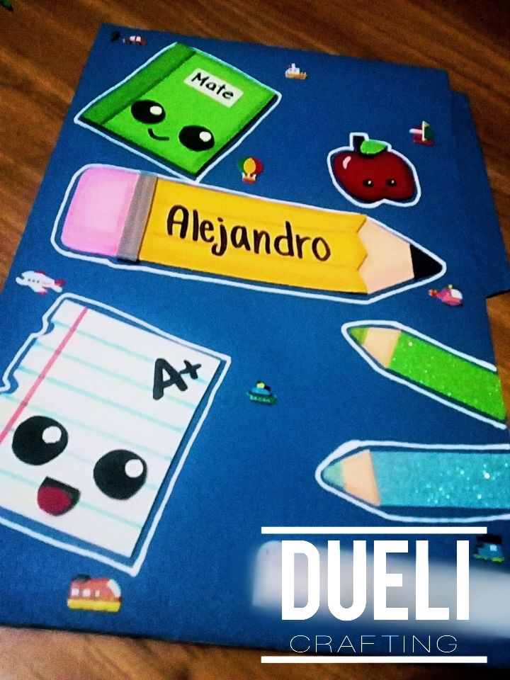 a blue mat with some different items on it and the words'alejandro'written in spanish