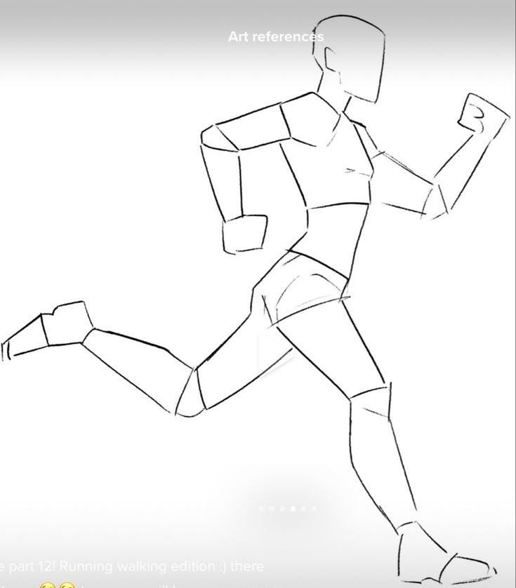 a drawing of a running man